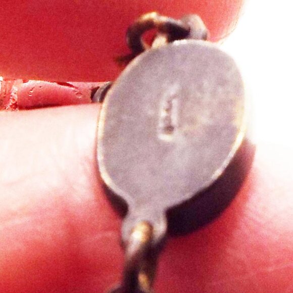 EARLY 20TH CENT. CARVED CINNABAR 16MM BEADS STERLING SPACERS & CLASP NECKLACE 39 - Picture 4 of 4